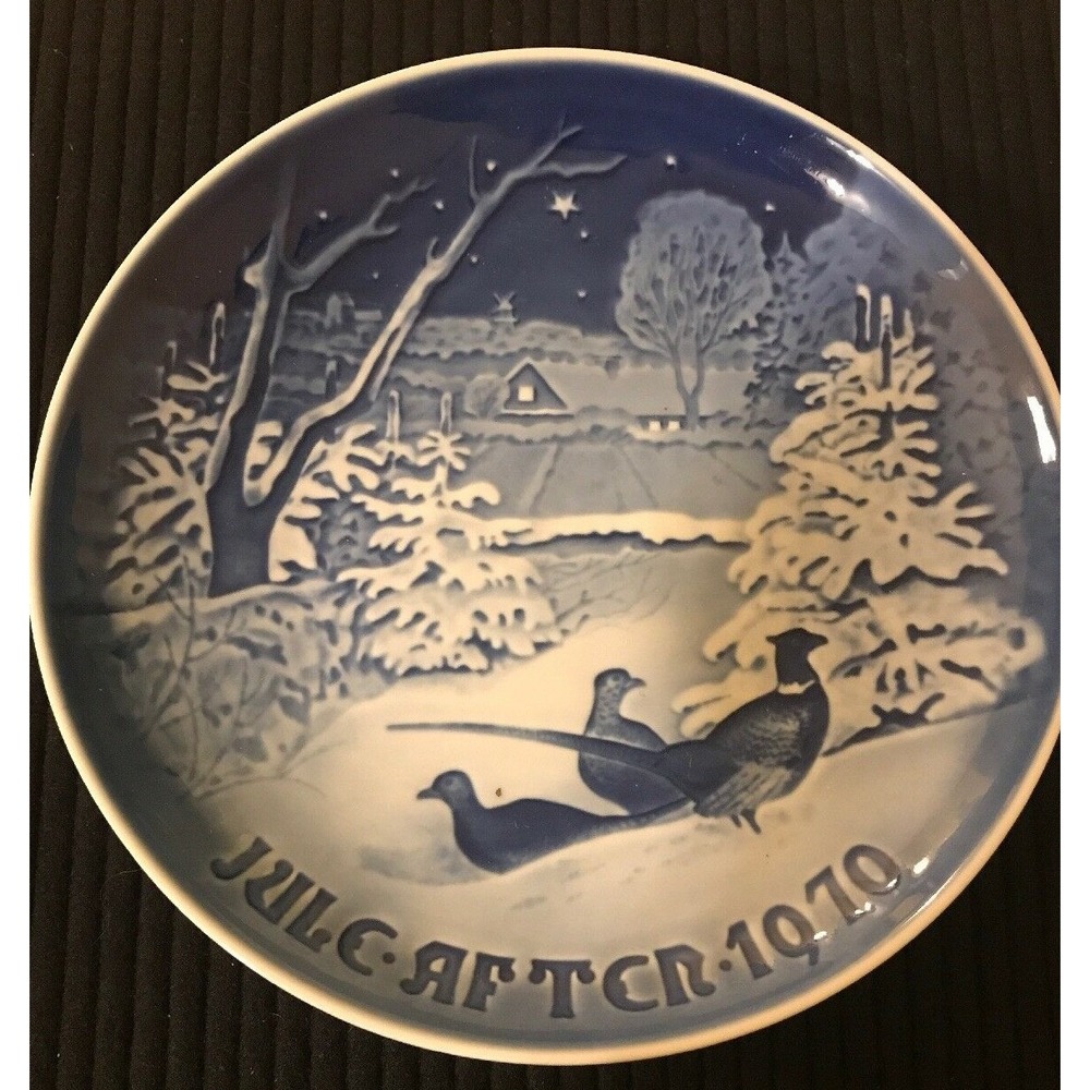 Bing & Grondahl 1970 Christmas Plate Pheasants In The Snow 8000 9070 Denmark